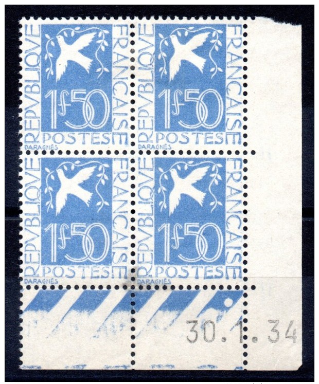 FRANCE - YT N° 294 Bloc De 4 Coin Daté - Neufs * - MH - Cote: 305,00 € - 1930-1939