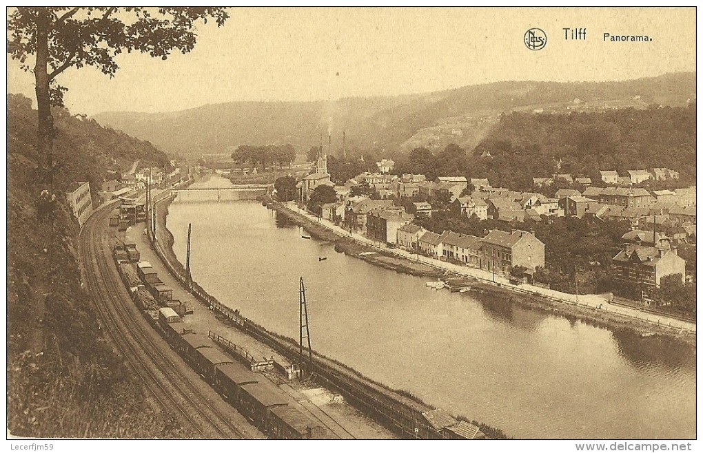 BELGIQUE TILFF VUE AERIENNE DU CHEMIN DE FER ET DE L' OURTH - Altri & Non Classificati