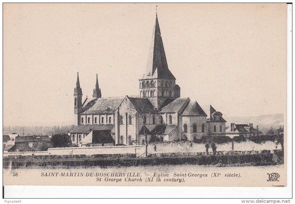 Cp , 76 , SAINT-MARTIN-de-BOSCHERVILLE , Église Saint-Georges (XIe S.) - Saint-Martin-de-Boscherville