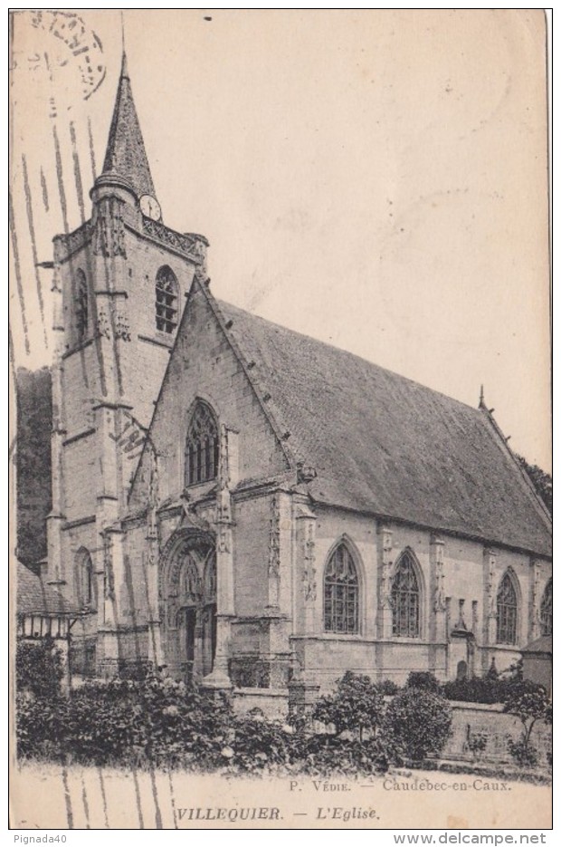 Cp , 76 , VILLEQUIER , L'Église - Villequier