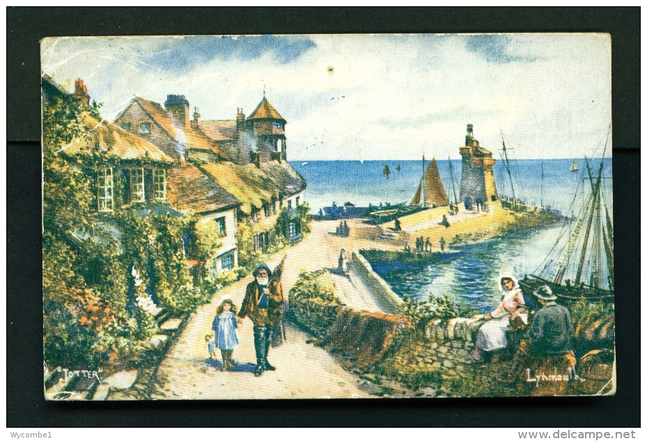 ENGLAND  -  Lynmouth  Used Vintage Postcard As Scans (pinhole) - Lynmouth & Lynton