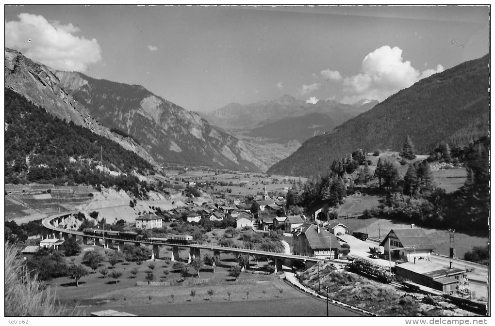 SEMBRANCHER &#8594; Bahnhof Mit Zug, Ca.1960 - Sembrancher