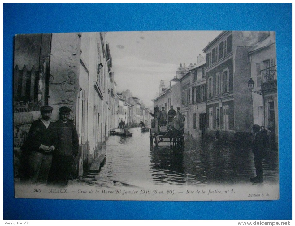 MEAUX  -  77  -  Crue De La Marne 1910  -  Rue De La Justice N° 1  -  Seine Et Marne - Meaux