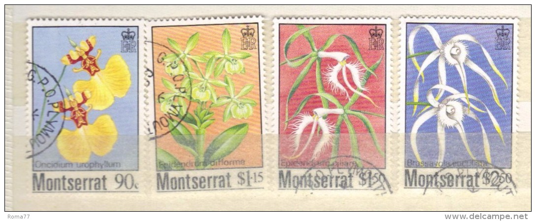 XP318 - MONTSERRAT , La Serie Completa Usata N. 565/568 . Orchidee - Montserrat