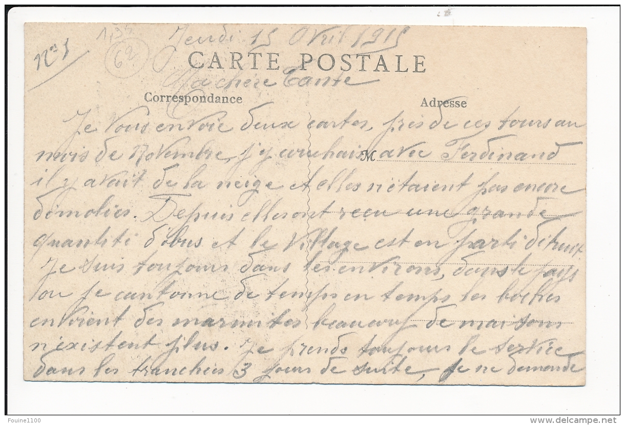 Carte  De Mont Saint éloi   L' Abbaye  (  Guerre  1914 )( Recto Verso ) - Other & Unclassified