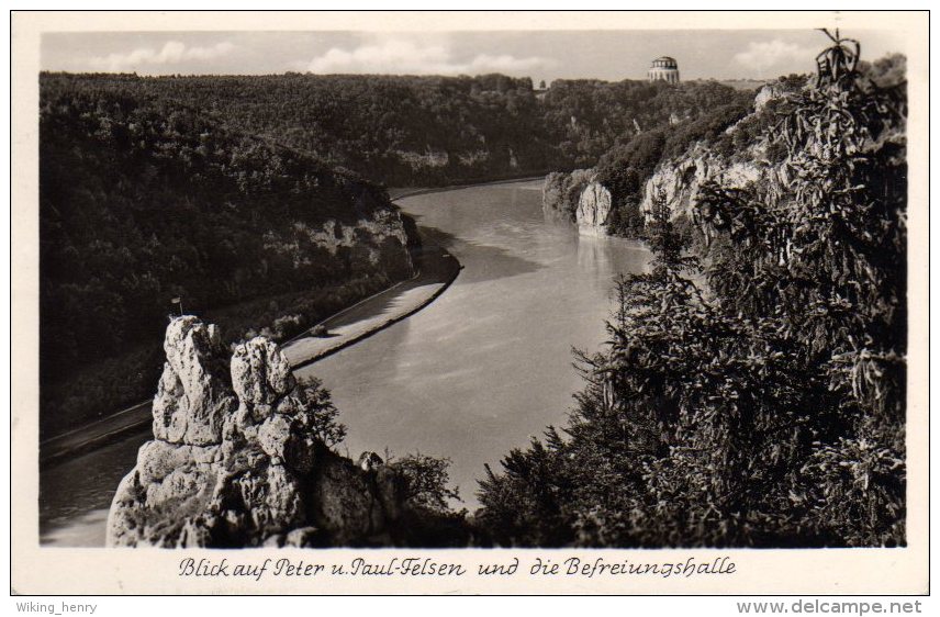 Kelheim - S/w Peter Und Paul Felsen Mit Befreiungshalle 2 - Kelheim