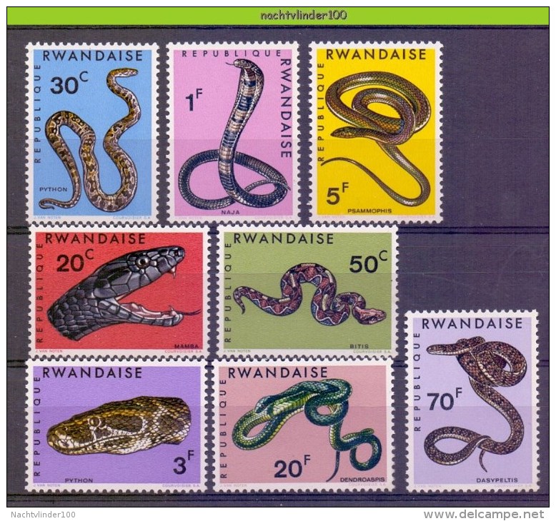 Mwe2271 FAUNA REPTIELEN SLANGEN REPTILES SNAKE SCHLANGEN RWANDA 1967 PF/MNH # - Snakes