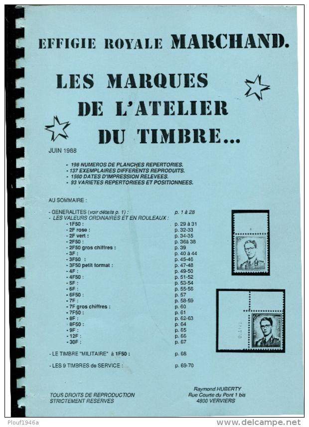 Belgique : Effigie Royale MARCHAND - Philatélie Et Histoire Postale