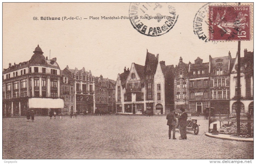 BETHUNE - Place Maréchal-Pétain Et Rue Grosse-Tête - Bethune