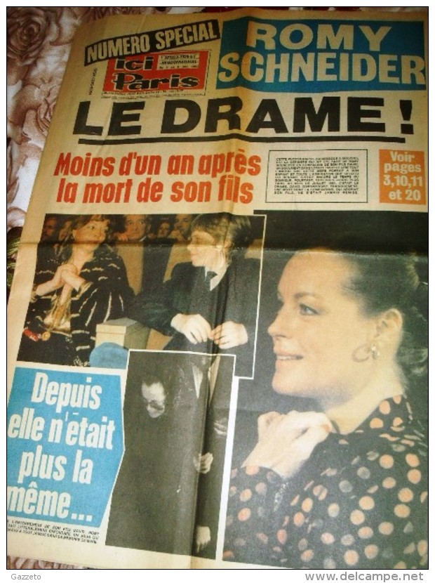 ROMY SCHNEIDER-LE DRAME-JOURNAL ICI PARIS- NUMERO SPECIAL-2 AU 8/6/1982 - Desde 1950