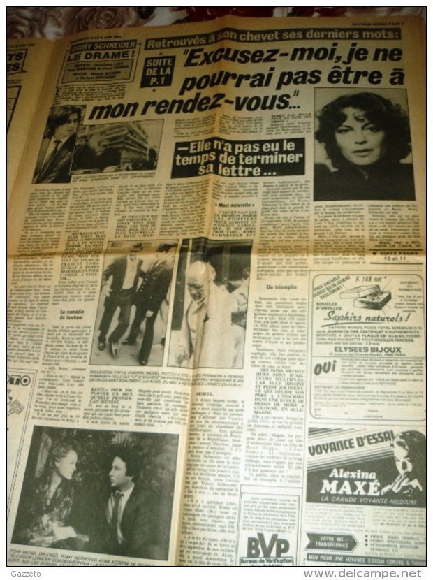 ROMY SCHNEIDER-LE DRAME-JOURNAL ICI PARIS- NUMERO SPECIAL-2 AU 8/6/1982 - Desde 1950