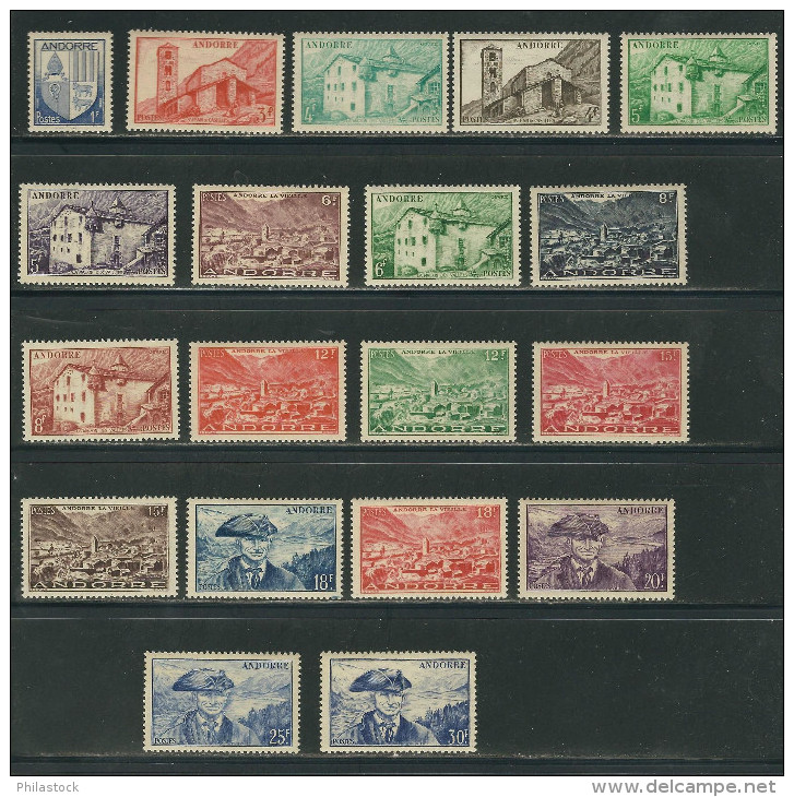 ANDORRE N° 129 à 137 ** - Unused Stamps