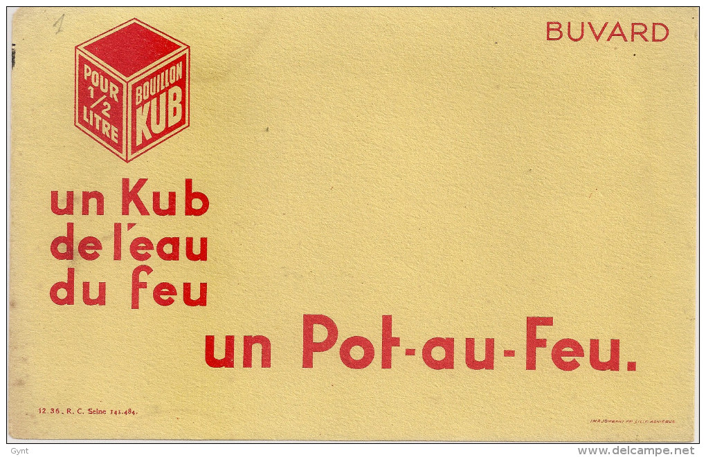 BUVARD BOUILLON KUB - Alimentaire