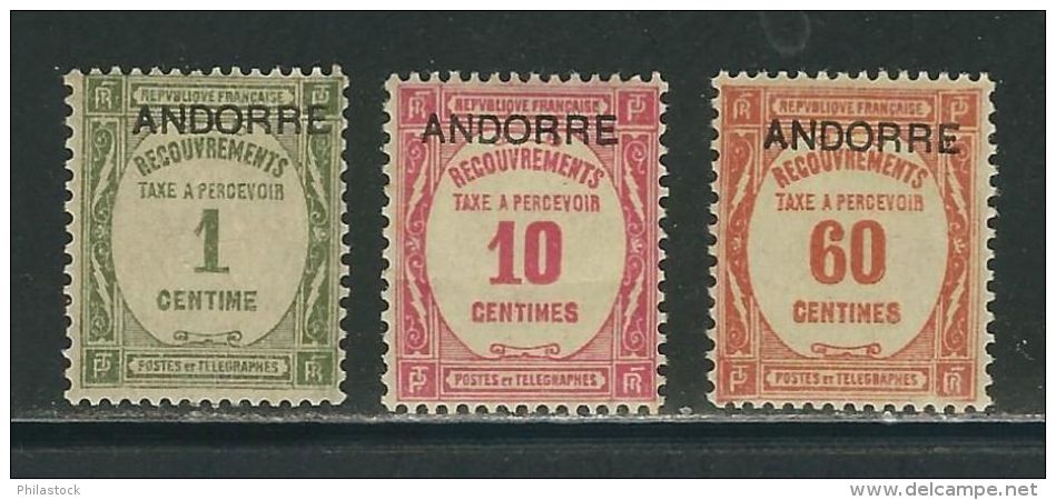 ANDORRE N° Taxes 9 à 11 * - Unused Stamps