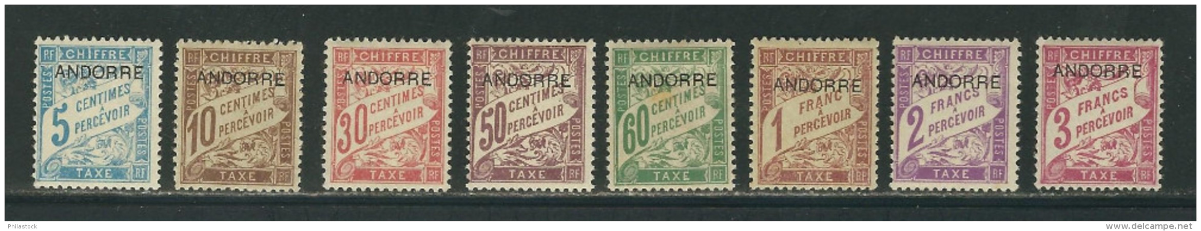 ANDORRE N° Taxes 1 à 8 * - Unused Stamps