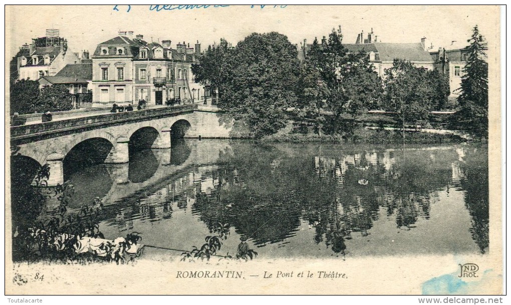 CPA 41 ROMORANTIN LE PONT ET LE THEATRE  1918 - Romorantin