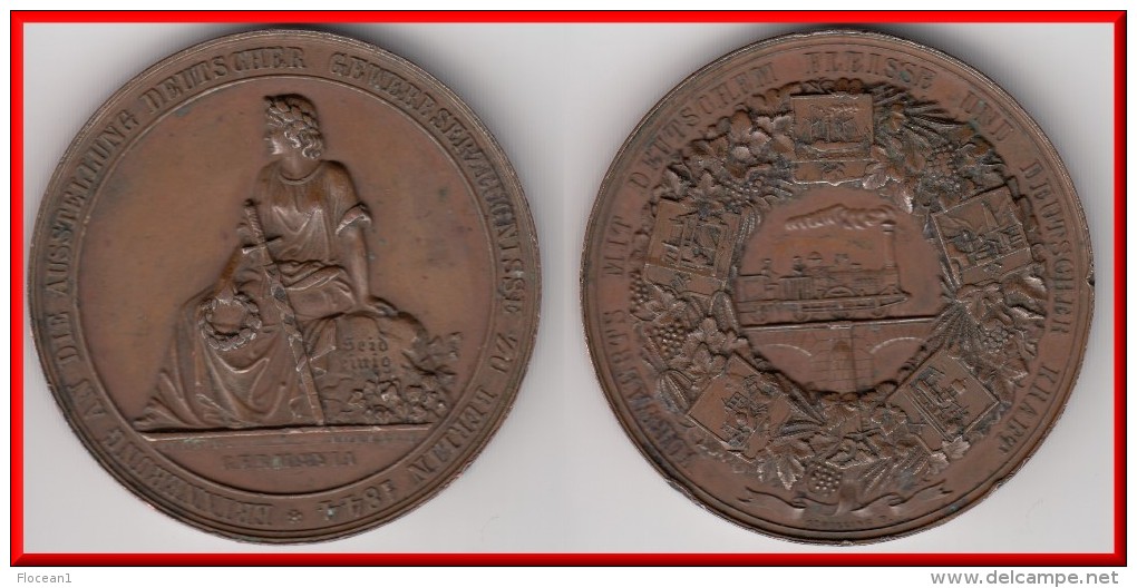 ** ALLEMAGNE - GERMANY - MEDAL - GERMANIA 1844 ERINNERUNG AN DIE AUSSTELLUNG DEUTSCHER GEWERBSERZEUGNISSE ZU BERLIN ** - Professionnels/De Société