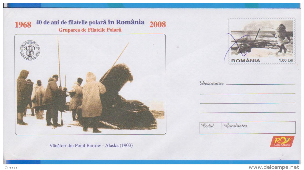 HUNTER WHALES POINT BARROW ALASKA ROMANIA  STATIONERY - Other & Unclassified