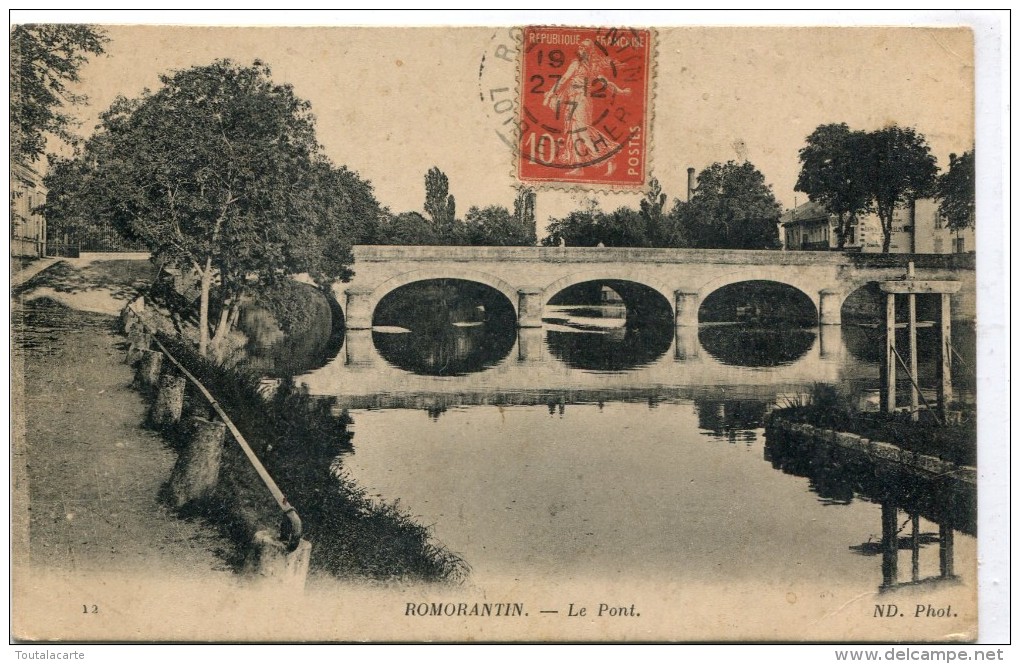 CPA 41 ROMORANTIN LE PONT 1917 - Romorantin