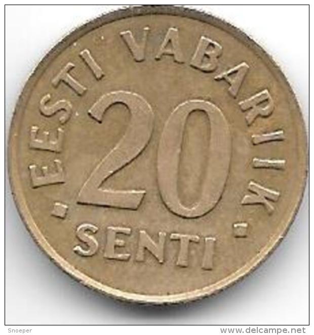 *Estonia  20 Senti 1992 Km 23    Unc - Estonie