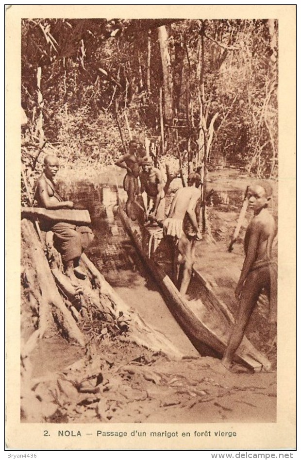 REPUBLIQUE CENTRAFRICAINE - NOLA - PASSAGE D'UN MARIGOT EN FORÊT VIERGE - édit; BRAUN N°2. - Zentralafrik. Republik