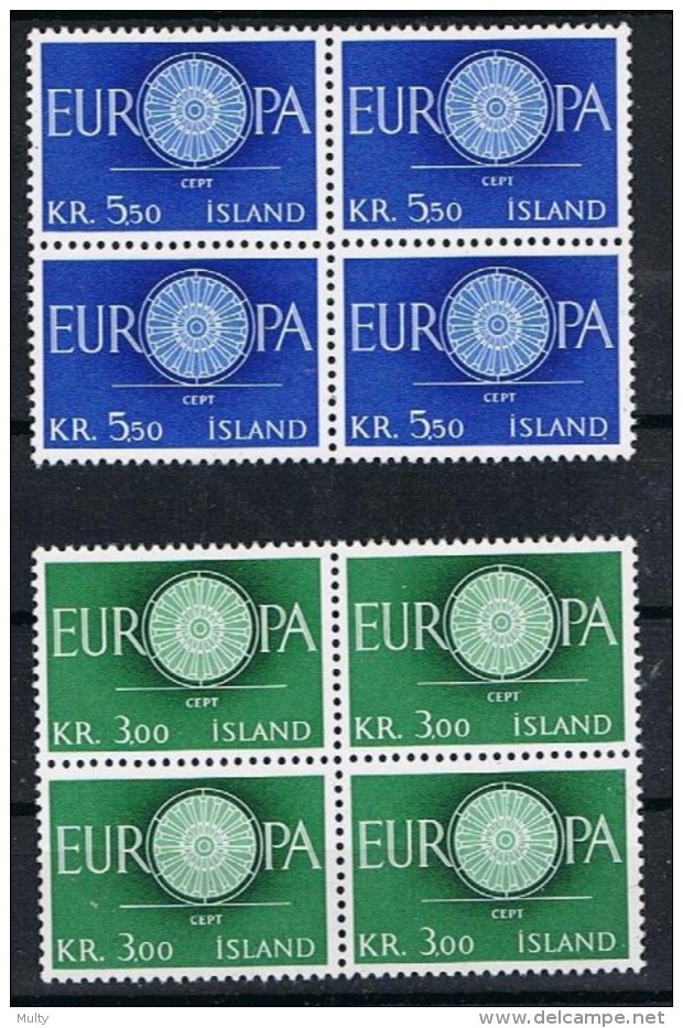 Ijsland Y/T 301 / 302 (**) In Blok Van 4. - Unused Stamps