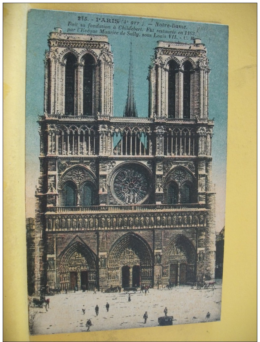 75 1424 - PARIS - NOTRE DAME.... - EDITION U.M. N° 235 - 1926 - ANIMATION - COLORISEE - Notre Dame De Paris