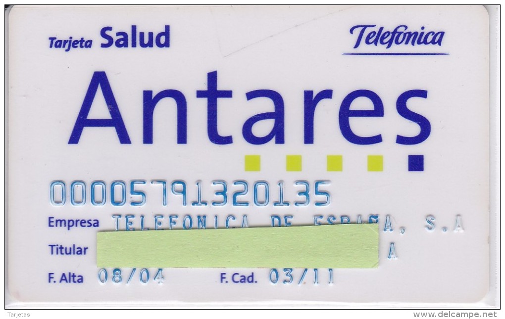 TARJETA DE TELEFONICA DE ANTARES  DE TELEFONICA DE ESPAÑA (RARA) - Tests & Service