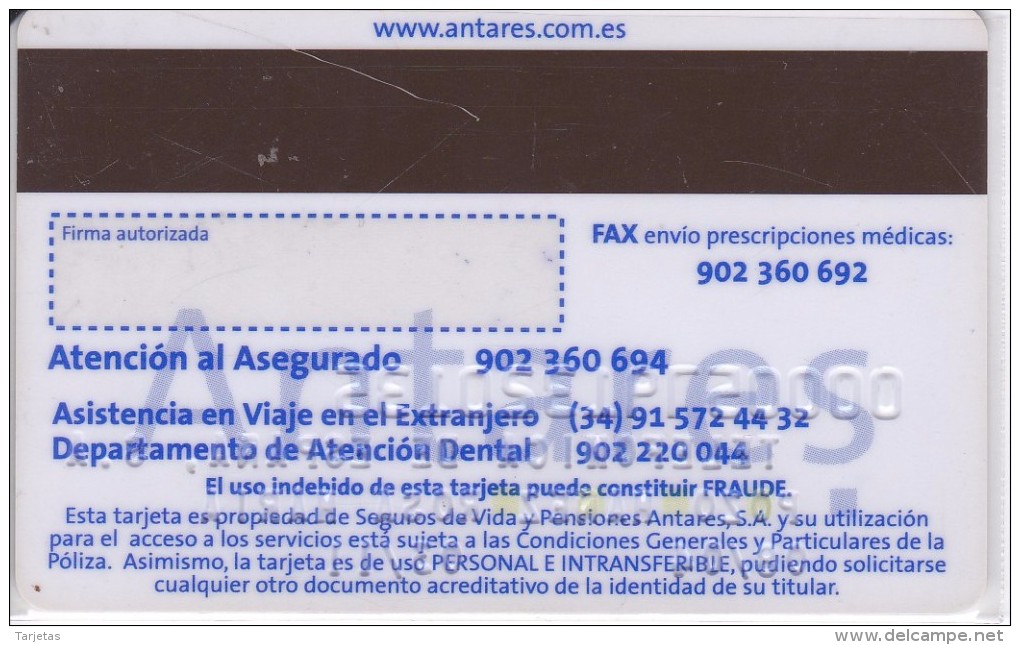 TARJETA DE TELEFONICA DE ANTARES  DE TELEFONICA DE ESPAÑA (RARA) - Tests & Servicios