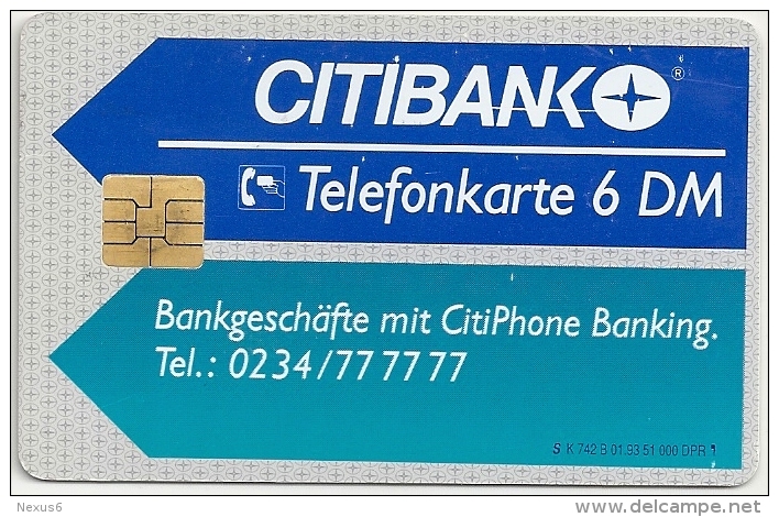 Germany - Citibank 5 (Woman On Phone 3), K 0742 A-01.93 - 51.000ex, Used - K-Series: Kundenserie