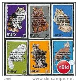 GB. Pabay Scottish Locals 1969 Cats, Imperf Set, Unmounted Mint - Local Issues