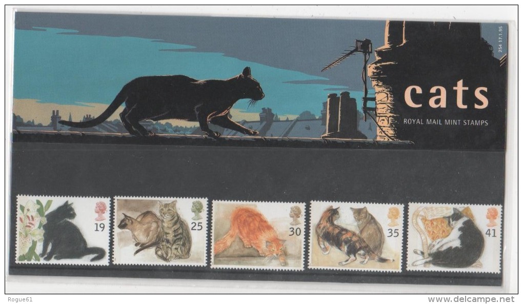 POCHETTE DE 5 TIMBRES  ANGLAIS - Thème Chat -  Cats ( Royal Mail Mint Stamps ) - Volledige & Onvolledige Vellen