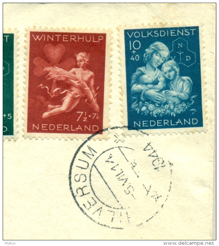 Nederland - 1944 - Winterhulp-serie Op Lokale R-brief Hilversum - Brieven En Documenten