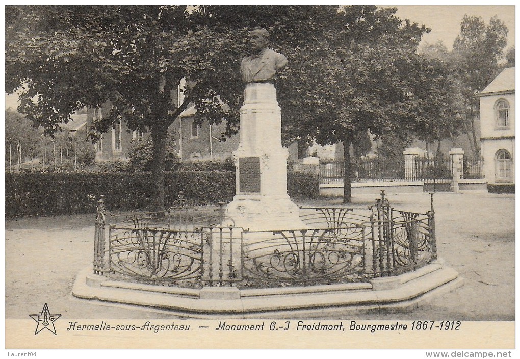 OUPEYE.  HERMALLE-SOUS-ARGENTEAU.  MONUMENT G.-J FROIDMONT, BOUGEMESTRE 1867-1912. - Oupeye