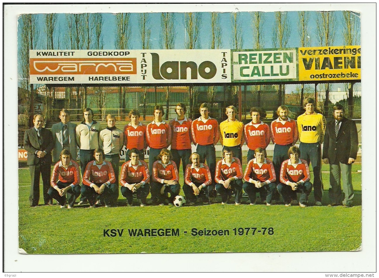 Waregem Voetbal Ploeg  Seizoen 1977 / 1978 - Waregem