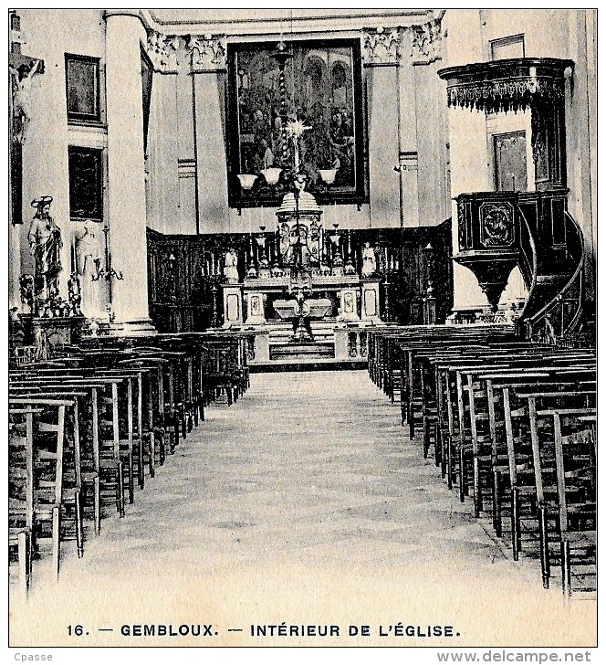 CPA Belgie Belgique - GEMBLOUX - Intérieur De L'Eglise ° Phot. Bertels - Gembloux