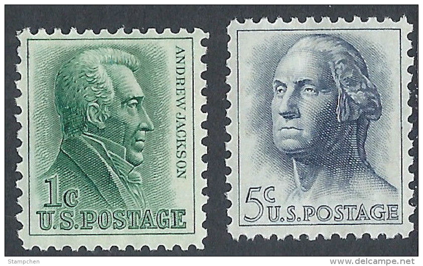 USA 1962-6 Andrew Jackson & George Washington Stamps Sc#1209? & 1213? Famous President Post - George Washington