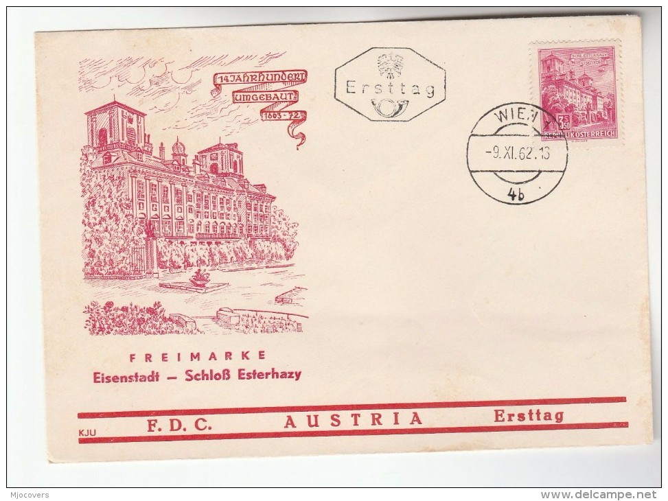 1962 AUSTRIA FDC SCHLOSS ESTERHAZY  Stamps  Cover Castle - FDC