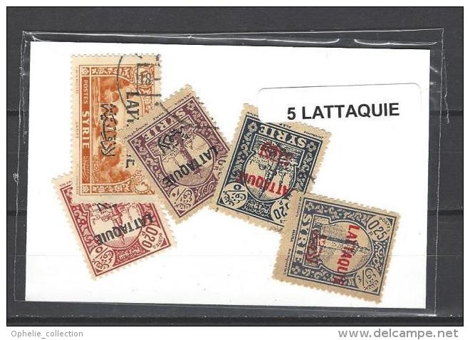 LATTAQUIE 5  Timbres Differents Oblitérés Trés Bon état - Otros & Sin Clasificación