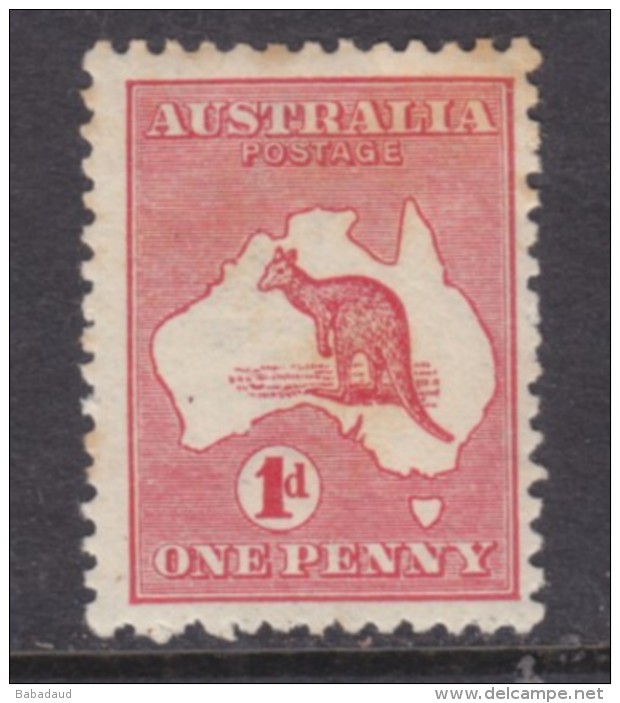 Australia : Kangaroo, 1914, 1d Red, Die 2A, MH *, Toned - Mint Stamps