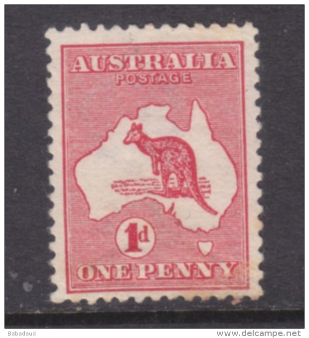 Australia : Kangaroo, 1913, 1d Red, Die 1, MH *, Small Portion Gum At Bottom Toned - Mint Stamps