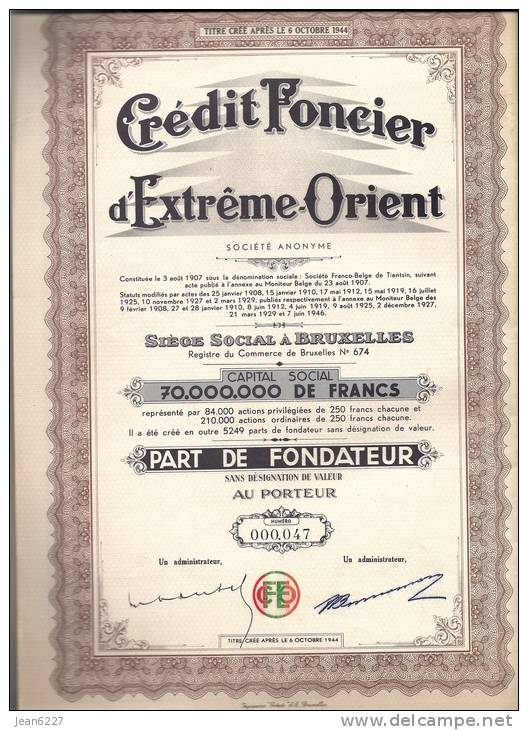 Crédit Foncier D´Extrême-Orient - Asia