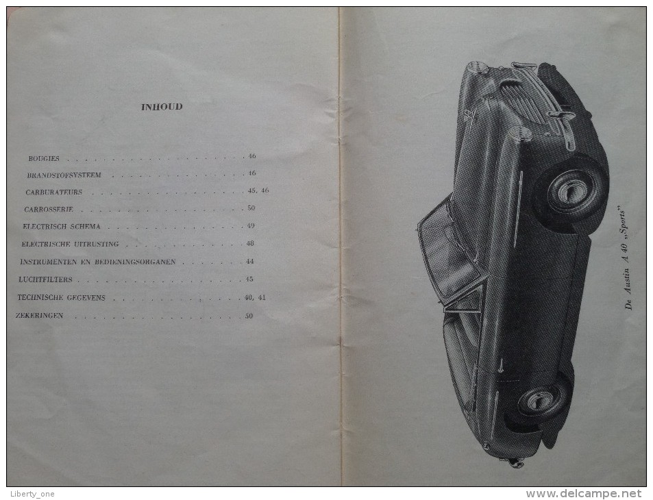 Instructie Boekje AUSTIN A 40 ( zie Foto´s voor detail ) !