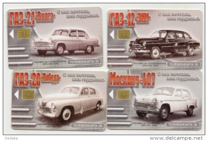 Calling Cards Set - 8 Pcs. - 2001 - MGTS - Moscow - Russia - Cars - Russland