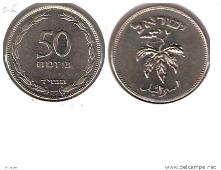 Israel 50 Pruta 1954  Km13.2a    Xf+ Ni -steel - Israel