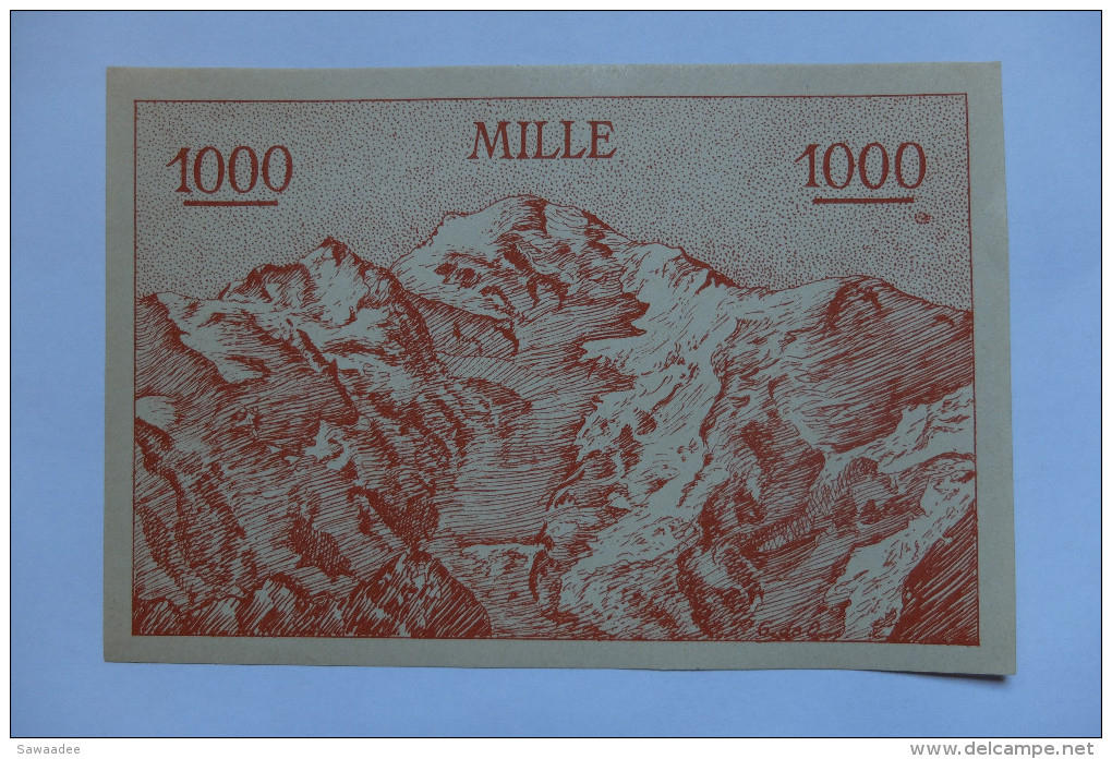 BILLET - FRANCE - BILLET A USAGE SCOLAIRE - 1000 - MONTAGNE - GLACIER - UNIFACE - Specimen