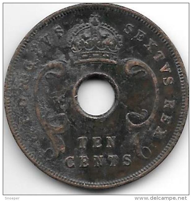 East Africa 10 Cents 1949  Km 34   Vf - British Colony