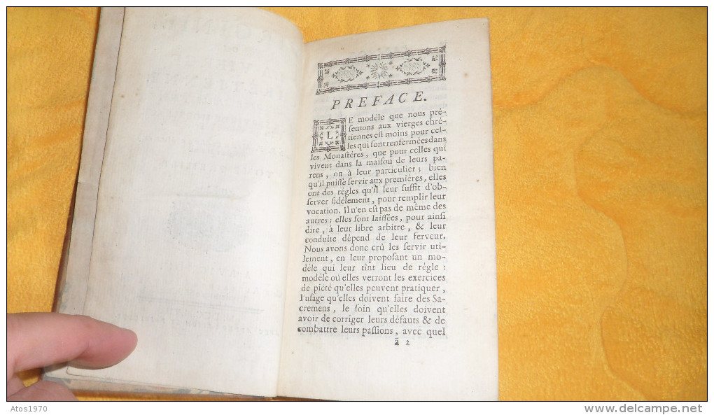 ANCIEN LIVRE DE 1758. / VIRGINIE OU LA VIERGE CHRETIENNE HISTOIRE SICILIENNE. TOME PREMIER A AVIGNON CHEZ GIROUD IMP. - 1701-1800