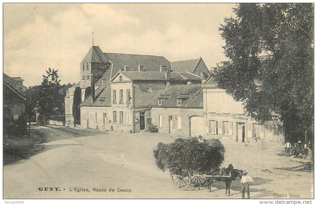 02 GUNY  L'église Route De Goucy   2 Scans - Autres & Non Classés