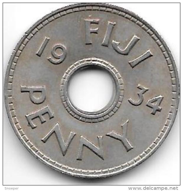 *fiji 1 Penny 1934  Km 2  Unc !!! - Fiji